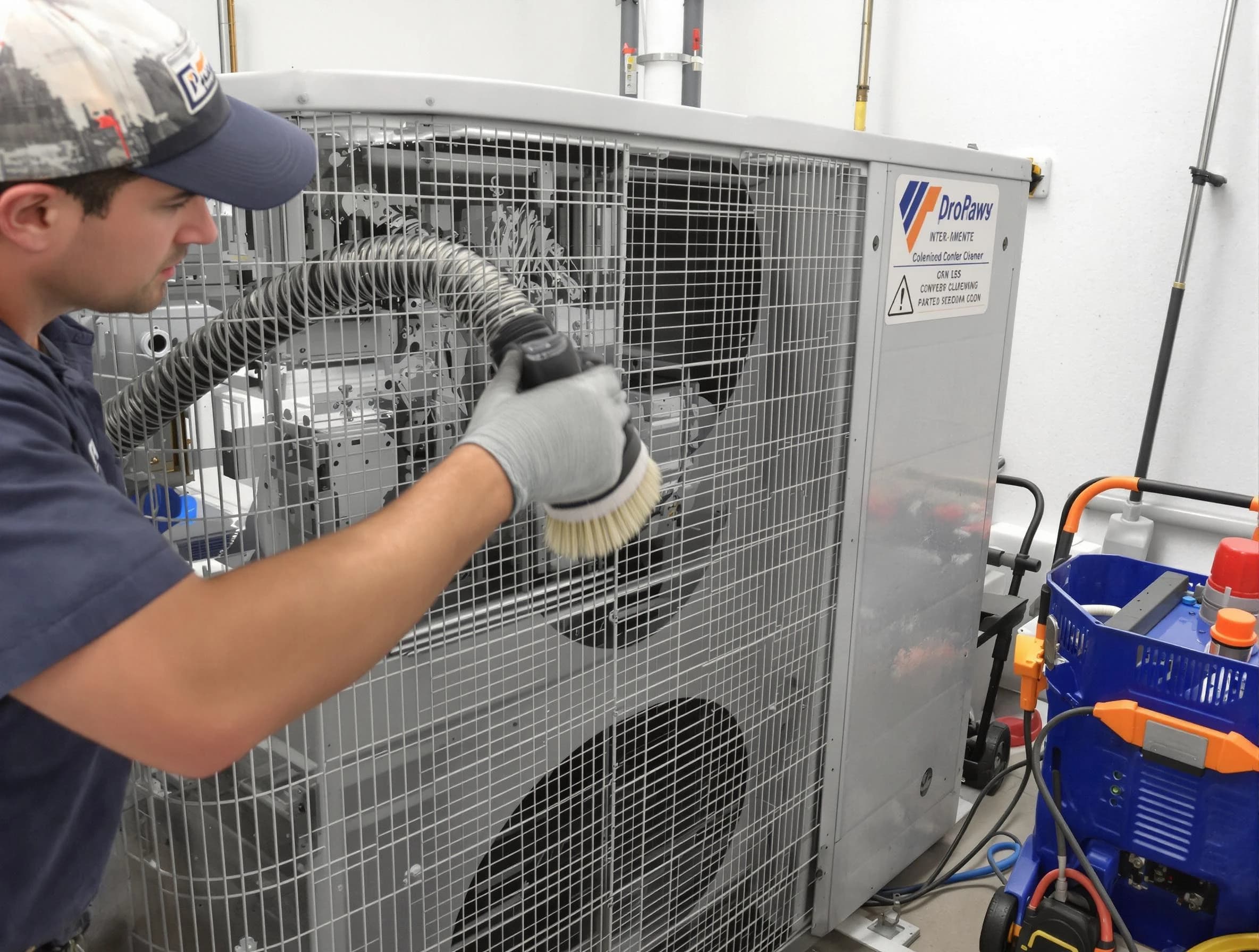 Collier Air Duct Cleaning specialist performing precision AC coil cleaning for improved system performance in Collier