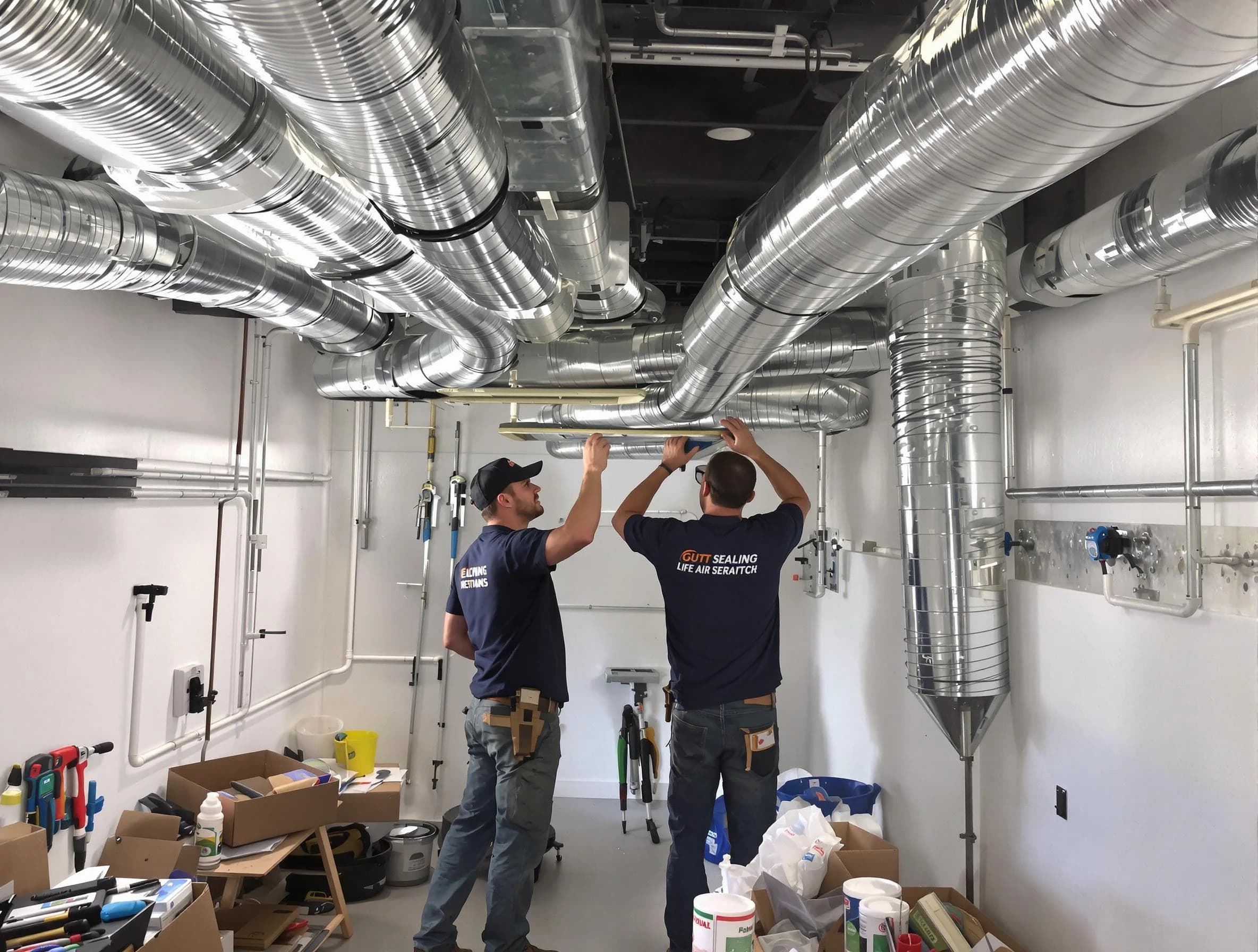 Collier Air Duct Cleaning technician applying professional duct sealing solutions in Collier