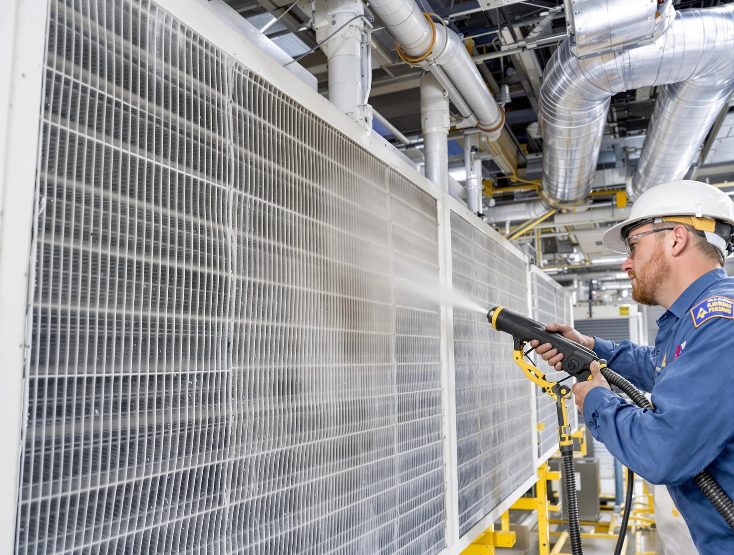 Professional commercial coil cleaning by Collier Air Duct Cleaning in Collier