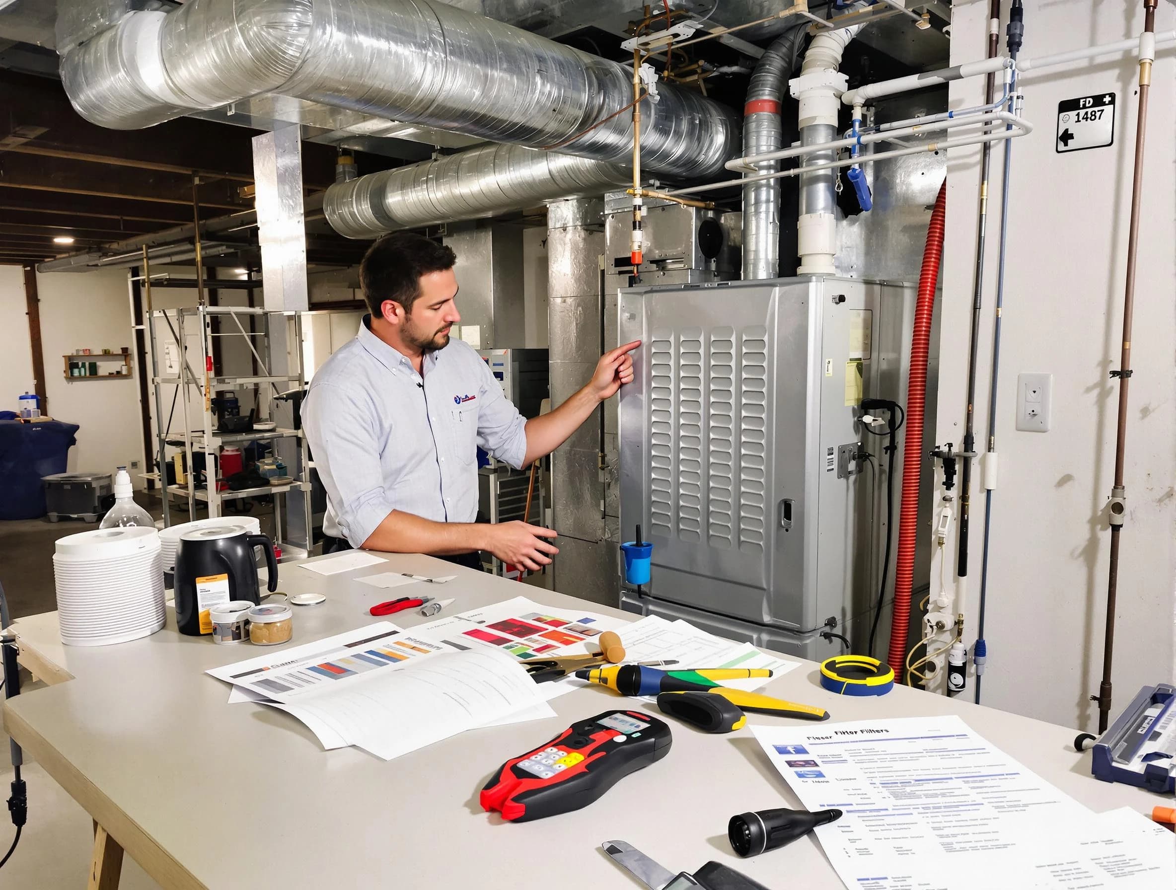 Collier Air Duct Cleaning inspector conducting detailed filter system evaluation using professional diagnostic tools in Collier