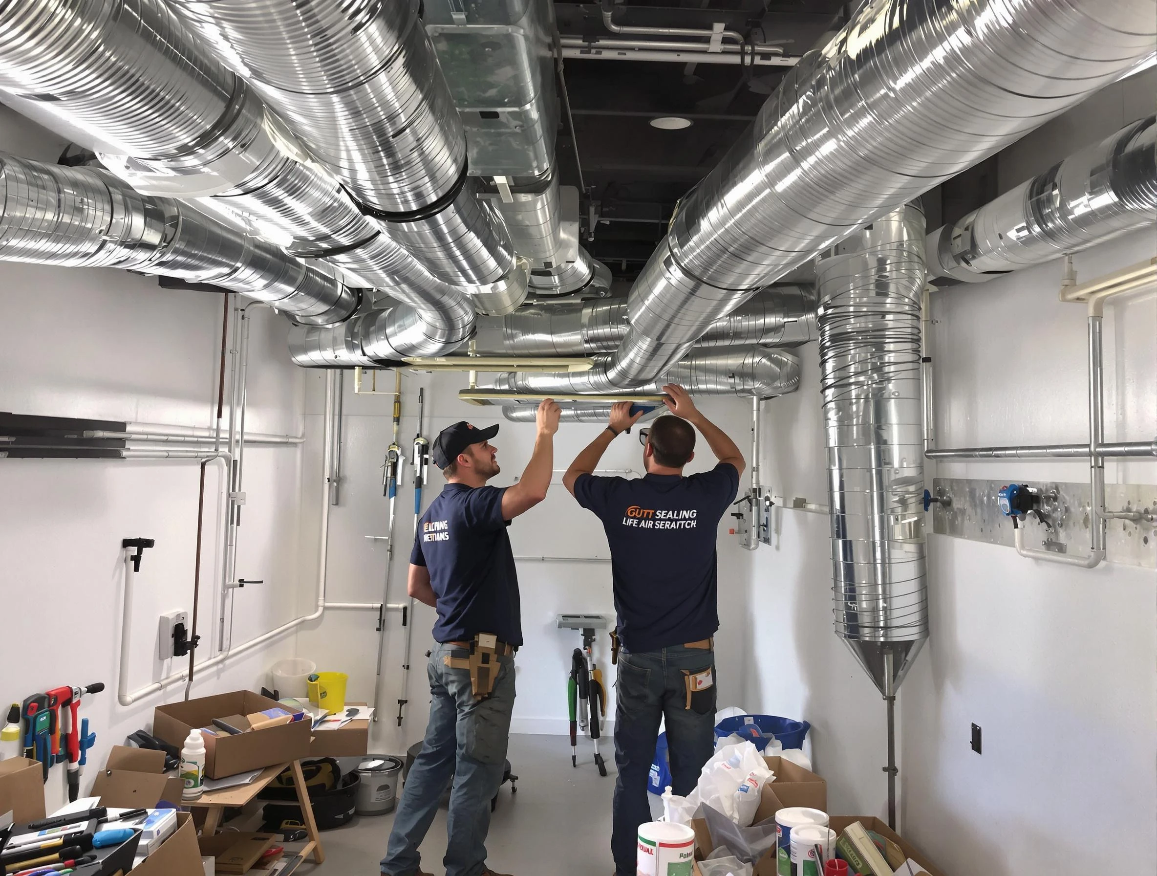 Collier Air Duct Cleaning technician applying professional duct sealing solutions in Collier