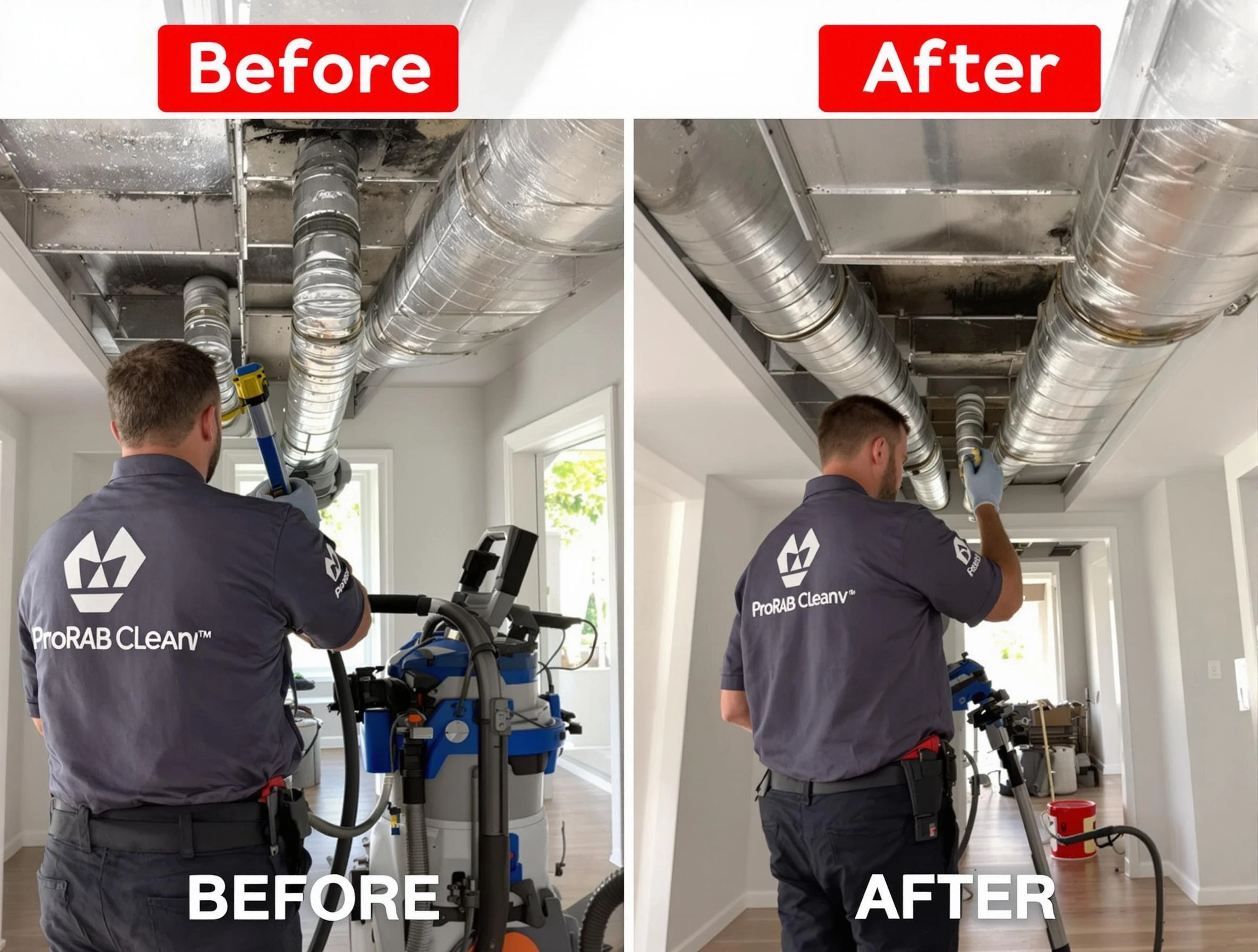 Collier Air Duct Cleaning expert performing thorough residential duct cleaning in a Collier home